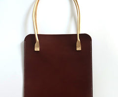 Handmade Leather Red Womens Slim Tote Shoulder Tote Bag for Women