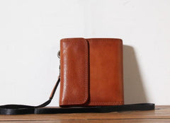 Genuine Leather Mens Cool billfold Leather Wallet Men Small Wallets Trifold for Men