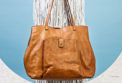 Handmade Genuine Leather Handbag Tote Large Shopper Bag Purse Handbag Shoulder Bag Purse For Women - EverHandmade