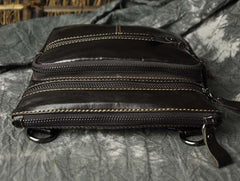 Mens Leather Small Side Bag Messenger Bag Courier bag for Men