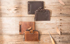 Cool Leather Mens Trifold Slim Front Pocket Wallets billfold Small Wallet for Men