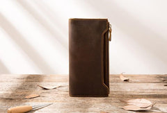 Vintage Cool Mens long Wallet Leather Wallet Long Wallet for Men