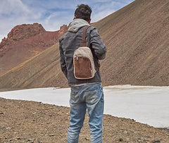 Cool Canvas Gray Mens Sling Bag Chest Bag One Shoulder Pack for men