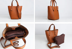 Genuine Leather Cute Bucket Bag Handbag Crossbody Bag Shoulder Bag Women Leather Purse