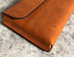 Handmade Leather Mens Cool Wallet Long Leather Wallet Clutch Wristlet Wallet for Men