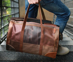 Cool Leather Mens Weekender Bags Travel Bag Duffle Bags Overnight Bag for men