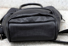 Genuine handmade Handbag Leather backpack bag shoulder bag black women leather purse - EverHandmade