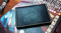 Mens Leather Slim Passport Wallets Leather billfold Small Travel Wallet for Men