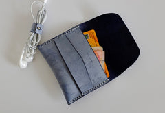 Handmade LEATHER Womens Small Card Wallet Leather Small Coin Change Wallet FOR Women