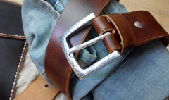 Cool Handmade Brown Leather Mens Belt Leather Belt for Men