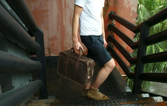 Vintage Leather Mens Large Weekender Bag Travel Bags Handbags Shoulder Bags for men