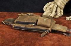 Vintage Leather Mens Fanny Pack Waist Pack Hip Pack Belt Bag for Men