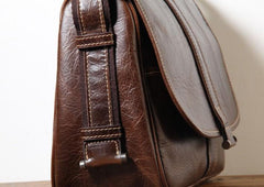 Handmade Genuine Leather Mens Cool Messenger Bag Sling Bag Chest Bag Bike Bag Cycling Bag for men