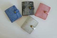 Handmade LEATHER Womens Small Wallet Leather Small Bifold Wallet FOR Women