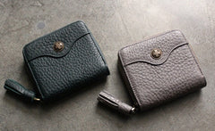 Cute LEATHER Womens Small Wallet Bifold Zipper Small Wallet FOR Women