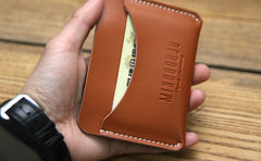 Cute LEATHER Womens Brown Small Wallet Leather Card Wallet FOR Women