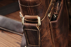 Vintage Leather Cool Small Messenger Bag Shoulder Bag For Men