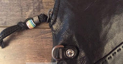 Genuine Leather Braided Mens Clutch Cool Slim Shoulder Bag Zipper Clutch Wristlet Wallet for Men
