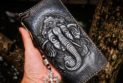 Handmade leather Geneisha biker wallet 