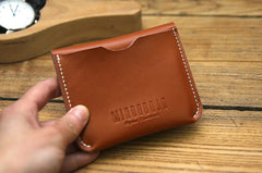 Cute LEATHER Womens Brown Small Wallet Bifold Leather Card Wallets FOR Women