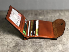 Handmade Genuine Leather Mens Cool Slim Leather Billfold Wallet Men billfold Wallets Bifold for Men