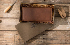 Cool Vintage Slim Mens long Wallet Leather Wallet Bifold Long Wallets for Men