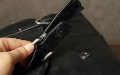 Genuine Leather Mens Cool Black Briefcase Work Bag Business Bag for men