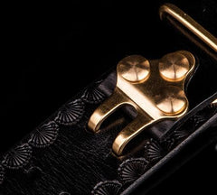 Handmade Black Leather Mens Belts Cool Leather Men Belt for Men