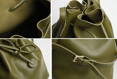Genuine Leather Cute Bucket Bag Crossbody Bag Shoulder Bag Women Leather Purse
