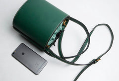 Genuine Leather Cute Bucket Bag Handbag Crossbody Bag Shoulder Bag Women Leather Purse