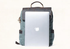 Cool Gray Canvas Travel Backpack Mens Canvas Backpack Canvas School Bag for Men