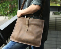 Slim Leather Mens Cool Briefcase Work Bag Business Bag Laptop Bag for men