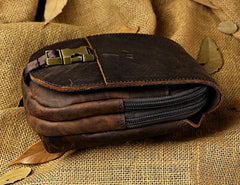 Small Mens Leather Belt Pouch Holster Belt Cases Cell Phone Waist Pouch for Men