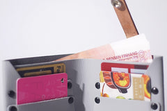 Handmade LEATHER Gray Womens Bifold Small Wallet Cute Leather Small Wallet FOR Women
