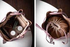 Genuine Leather Bucket Bag Purse Crossbody Bag Shoulder Bag Purse For Women - EverHandmade