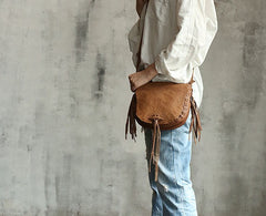 Stlyish WOMENs LEATHER Tassels Shoulder Bag Saddle Crossbody Purse With tassels