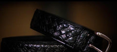 Handmade Black Leather Mens Belt Custom Cool Leather Men Belt for Men
