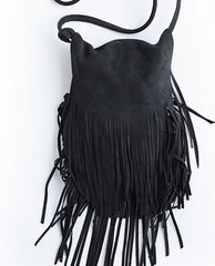 Handmade WOMENs LEATHER Tassels Shoulder Bag Vintage Crossbody Purse With tassels