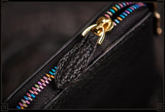 Handmade Leather Small Tooled Mens billfold Chain Wallet Cool Chain Wallet Biker Wallet for Men