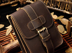Small Leather Belt Pouch Mens Holsters Belt Cases Cell Phone Waist Pouch for Men