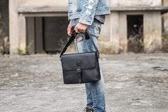 Cool Leather Mens Small Messenger Bag Side Bag Shoulder Bags for Men