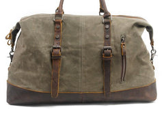 Mens Waxed Large Canvas Weekender Bag Canvas Travel Bag Canvas Overnight Bag for Men