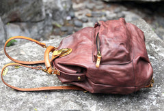 Handmade Leather cute backpack bag shoulder bag green women leather purse - EverHandmade