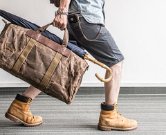Canvas Mens Weekender Bag Travel Bag Duffle Bags Overnight Bag Holdall Bag for men