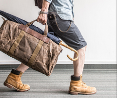 Canvas Mens Weekender Bag Travel Bag Duffle Bags Overnight Bag Holdall Bag for men