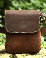 Genuine Leather Mens Cool Messenger Bag iPad Bag Chest Bag Bike Bag Cycling Evelope Cluth Bag For Men - EverHandmade