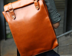 Brown Leather Mens Backpack Travel Backpacks Laptop Backpack for men