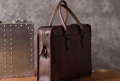 Handmade Cool leather mens Briefcases vintage laptop Briefcases Business Briefcase - EverHandmade