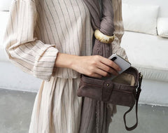 Vintage LEATHER Womens Wristlet Bag Change Long Wallet FOR Women