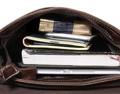 Cool Coffee Small Square Leather Mens Side Bag Messenger Bag Shoulder Bag for Men